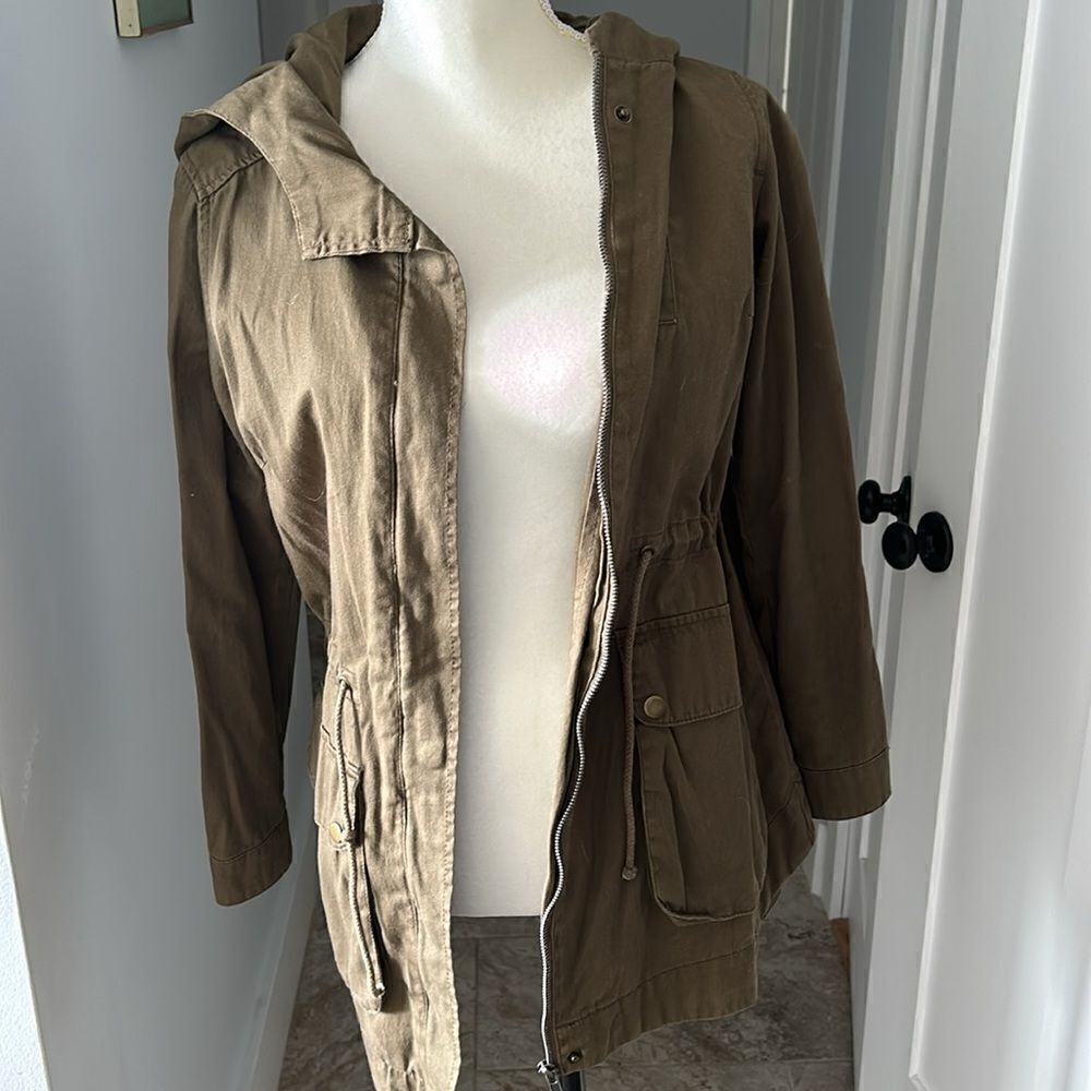 Green denim jacket